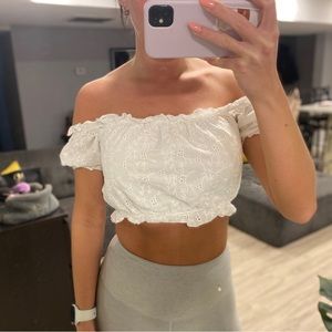Off the shoulder crop top